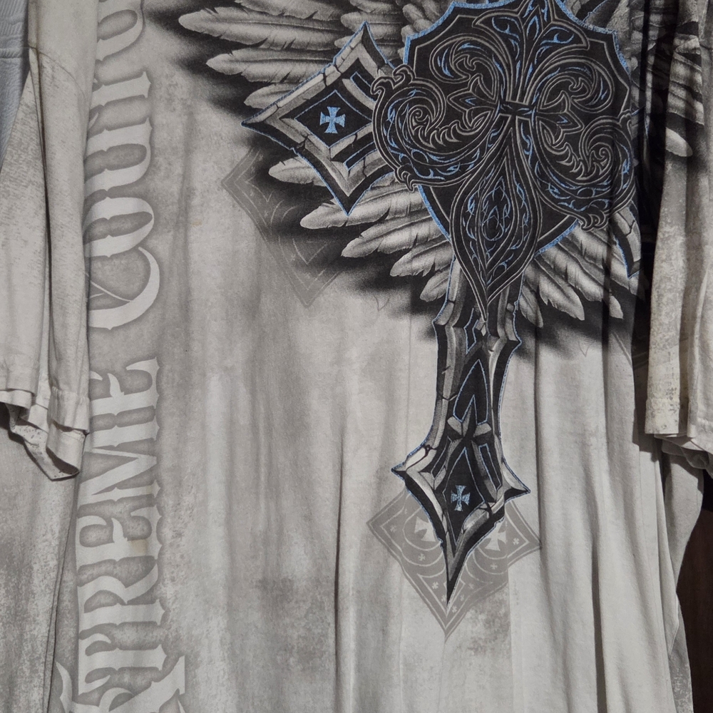 XTREME COUTURE Graphic Tee with Cross Design